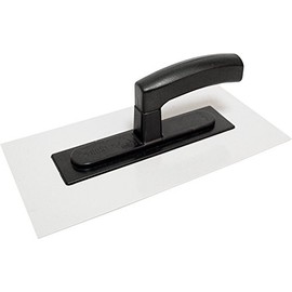 HAROMAC Glättekelle Made in Germany, aus ABS-Kunststoff, 280x140x3mm, graues Blatt & schwarze Stütze, Profiqualität, Glätter, Traufel, Glättescheibe