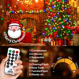 XURISEN 90M 900LED Outdoor Fairy Lights Plug in Christmas Tree Lights Green Copper Wire String Lights Waterproof 8 Modes with Remote Memory for Garden Yard Party Wedding Xmas Decoration- Mutilcolor
