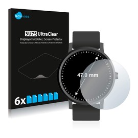 Savvies Pack of 6 Screen Protectors for Watches (Circular Round, Diameter: 47 mm) Ultra Transparent