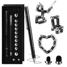 SUKIPIN Black Magnet Fidget Pen, Magnetic Fidget Pens for Adults, Valentines Day Gifts, Easter Basket Stuffers (Black)