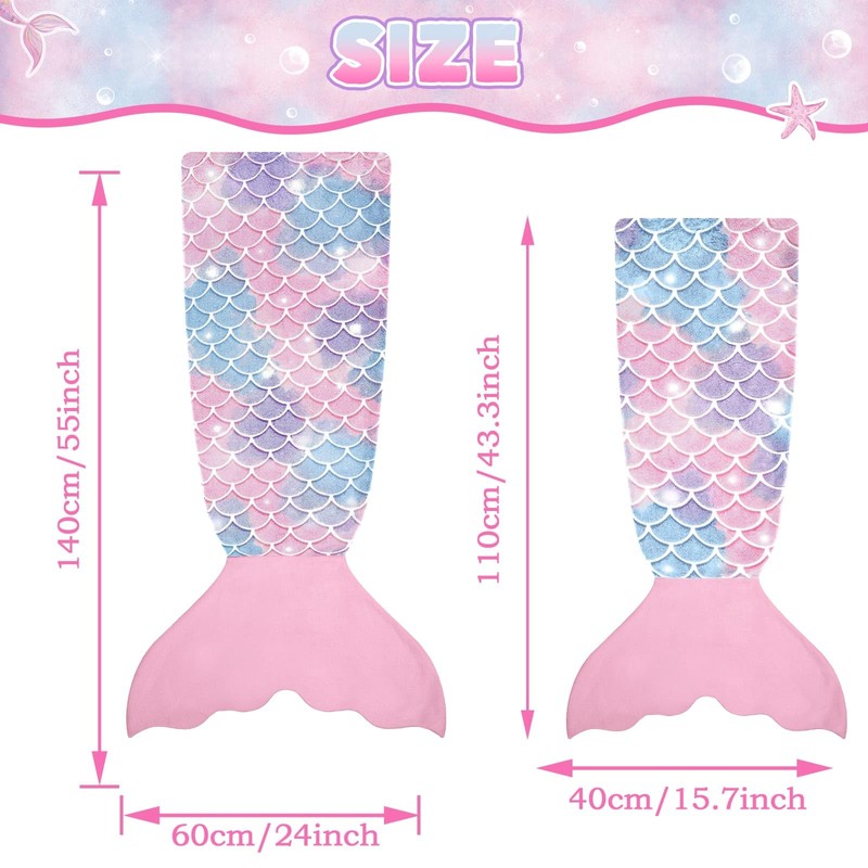WERNNSAI Mermaid Tail Blanket - Glow in The Dark Mermaid