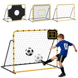 JIRTEMOT 5×4FT 3-in-1 Soccer Rebounder & Goal Net Set