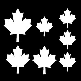 14 Pieces Super Reflective Stickers, Car Side Door Edge Bumper Reflective Stickers, Decoration Film for Motorcycle Cycling Truck Vehicles, Car Scratch Masking Sticker (White Maple Leaf)