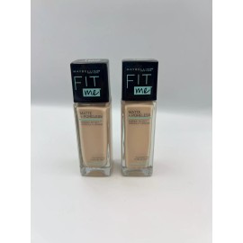 Maybelline New York 2PACK Maybelline Fit Me Foundation Matte + Poreless Shade 102 Fair Porcelain 1oz