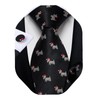 DiBanGu Mens Black Christmas Tie and Pocket Square Set with