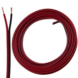 2 Core Speaker Cable 2 x 0.50mm Wire Ideal for Car Audio & Home HiFi MKGT® 10 20 50 100 Metres (10 Metres, Red/Black)