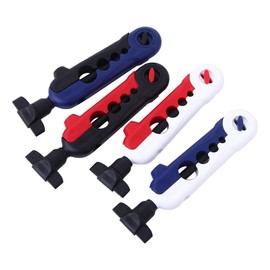 Pokinge Mini Fishing Line Spooler, Adjustable Fishing Line Reel Spooling Tool, Portable 4 Hole Fishing Rod Reel Winder for Various Sizes Fishing Rod(White Blue)