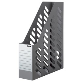 Han Classic 1600 – 191 Magazine Rack – Contemporary Design, Slim, High Quality and Stylish with Writable Label, Pack of 2, Dark Grey