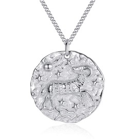 VIKI LYNN Ladies Girls 925 Sterling Silver Zodiac Sign Necklace, Sterling Silver