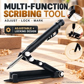 Multi-Function Scribing Ruler for Woodworking – Adjustable Contour Measuring and Marking Tool for Carpentry and DIY