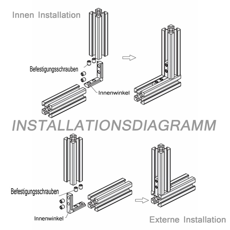 10 x T Slot T-Nut 90° L-Shape Zinc Alloy Profile