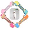 HCHYEY Dog Rope Toy, Dogs Toy with Tennis Balls for