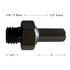 5/8"-11 Male to 1/2" Shank (Short) Core Drill Adapter for