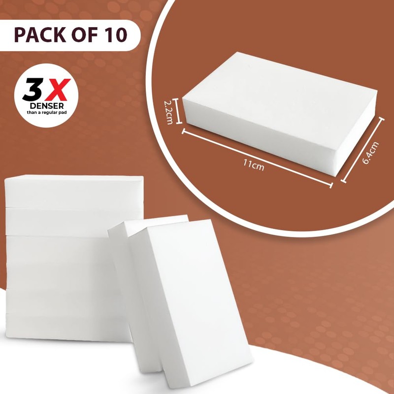 FABRIO Cleaning Eraser Sponges - Pack of 10 (3 x