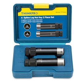 6 Spline Lug Nut Socket Set,2 Piece Lug Nut Key (41/64" & 45/64") for M12x1.25/M12x1.5 Spline Lug Nuts,Removal Tool Kit with Hard Case,Jeep,GMC,Locks​,Double Layer Reinforcement (2 Piece Set)