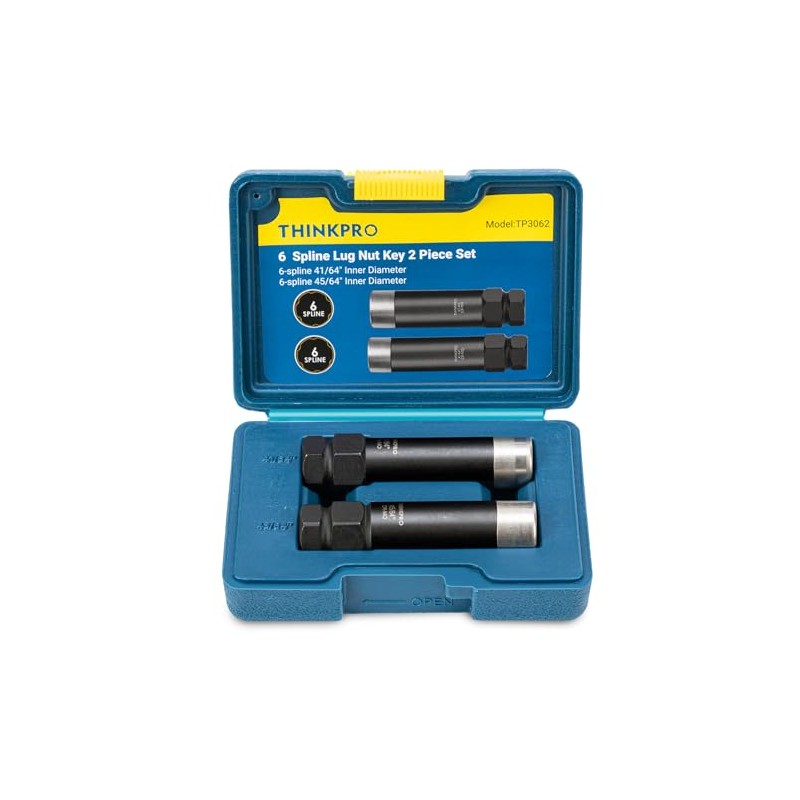 6 Spline Lug Nut Socket Set,2 Piece Lug Nut Key