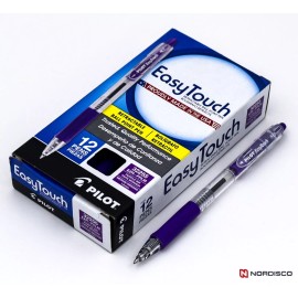 Pilot Easy Touch Pen Medium 32255, Purple Ink, Retractable, 1.0mm, Box of 12