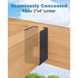 WENHUALI 2"x4" Concealed Joist Hanger, 12 Pack Outdoor Concealed-Flange Steel Joist Hanger Bracket with Screws for for Beams, Swings, Handrails, Fences