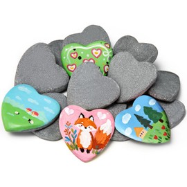 Simetufy 15 Pcs Heart-Shaped Rocks for Painting, 2in Valentine's Day Heart Stones, Natural River Rocks to Paint, Flat Painting Rocks, Smooth Rocks for Crafts, Stones for Girls DIY, Kindness Rocks