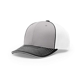 Richardson Unisex 172 Trucker Pulse Sportmesh R-Flex Baseball Cap, Tri Grey/White/Black, Large/X-Large