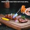 Butane Torch Lighter, 0-90°Rotating Angle Butane Lighter, Refillable Kitchen Torch