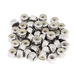 Hmevsafinect 50 Pack 8#32 Nylon Insert Lock Nuts,304 (A2-70) Stainless Steel Locknuts,Standard Inch Thread Nylock Nuts (8#-32, 50 Pack)