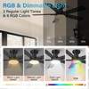 42 Inch Flush Mount Ceiling Fan with Lights,RGB & Dimmable