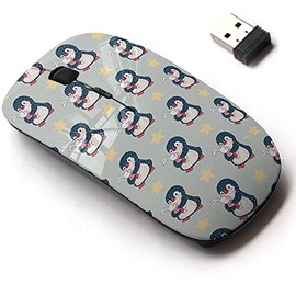 2.4G Wireless Mouse with Cute Pattern Design for All Laptops and Desktops with Nano Receiver - Cute Penguin Bunny
