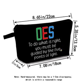 MoCaliduccious OES Star Print Makeup Bag Travel Cosmetic Pouch Organizer Birthday Gift Idea and Holiday Festival Present for Women Men OES Star Motto Makeup Pouch (Black)