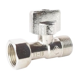 SOMATHERM FOR YOU - Tap Toilet 1/4 Turn Right Raw Nickel M12 / 17 (3/8 Inch) - Nut Prisoner 12/17 (3/8 Inch)
