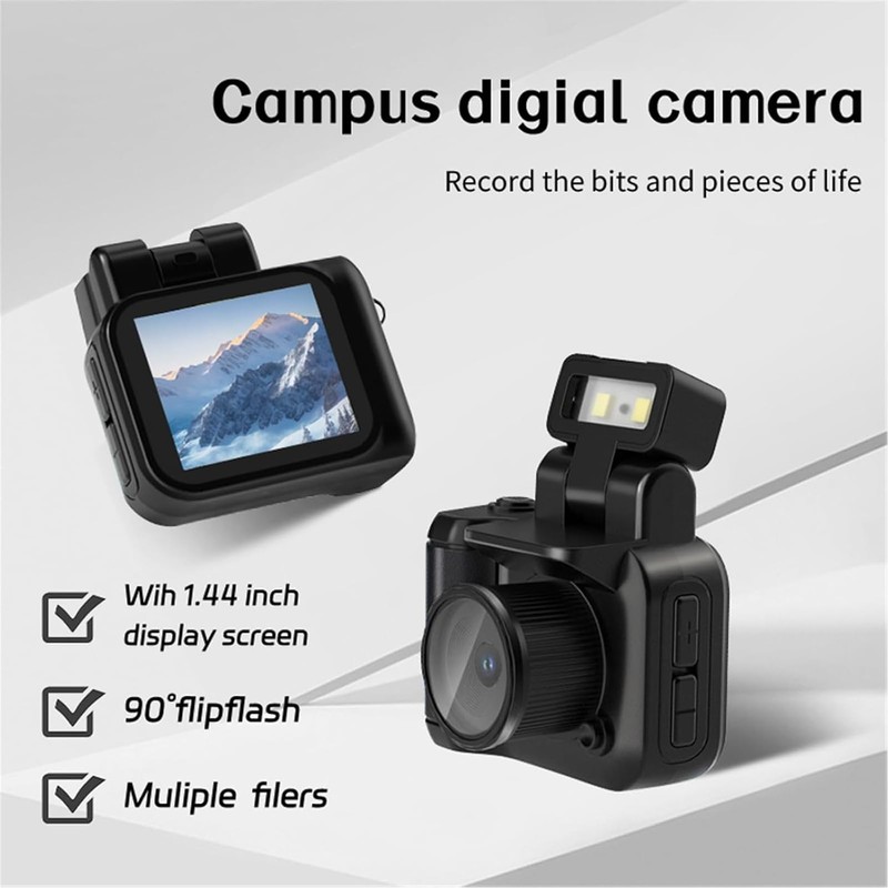 Micro Digital Camera Thumb Camera with Flash Light Retro Compact