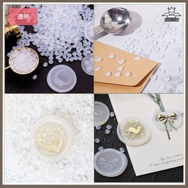 SREGIT Sealing Wax Sealing Stamp Clear Amber Wax Grain Beads (Clear, 1 Bag)