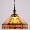 WERFACTORY Tiffany Pendant Light Plug in Yellow Hexagon Stained Glass