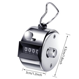 GNAUMORE Hand Counter Counter, 4-Digit Counter, Golf Counter, Row Counter, Hand Counter Clicker, Metal Counter Clicker Counter for Person Coaching, Knitting, People Sky Blue and Black