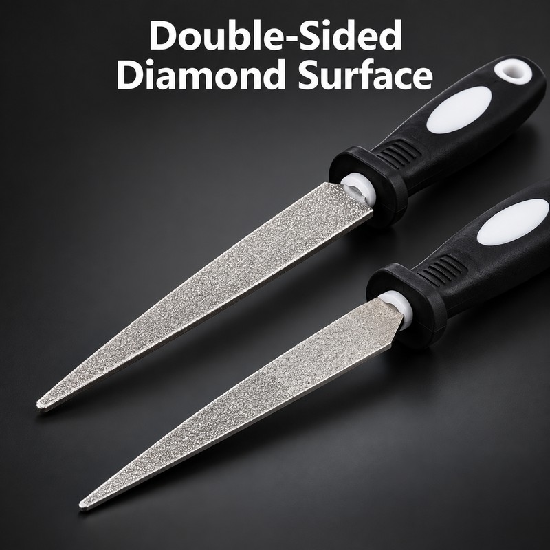Double-Sided Diamond Sharpening File for Scissors, Knives and Garden Tools