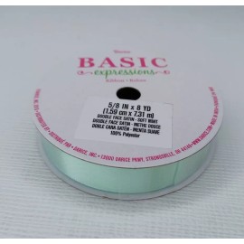 Expressions Darice Basic Expressions Ribbon Double Face Satin Soft Mint 5/8 in X 8 Yards