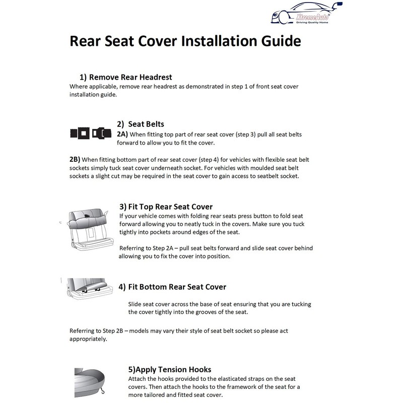 Xtremeauto® Classic Car Seat Covers Set Front & Rear complete