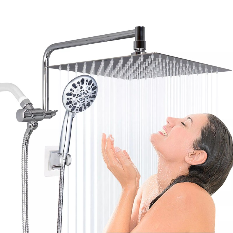 Hibbent Shower Faucet Set w/Handheld Kit Rainfall Shower Head Combo