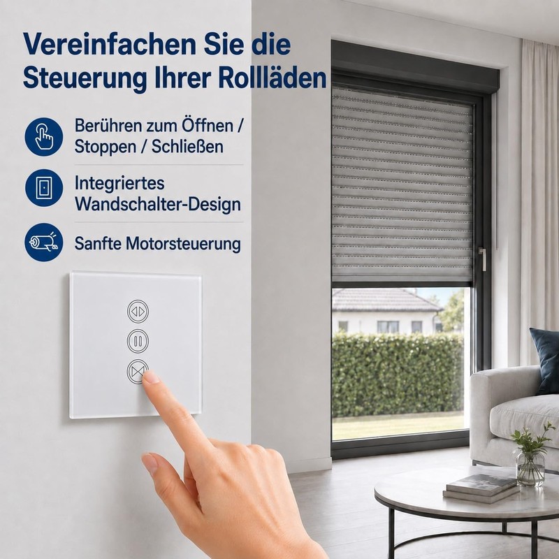 LoraTap Smart roller shutter wall switch: no hub - timer