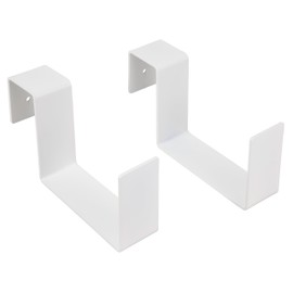MIDE Products 1.5-FBH-WHT Slip-on Flower Box Holders, White, Pair