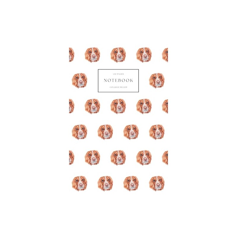 Notebook College Ruled: English Springer Spaniel Watercolour Notepad, Lined Dog