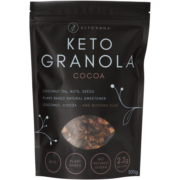 Keto Hana Cocoa & Nuts Breakfast, Snacking Granola, Just 2.2g
