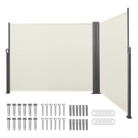 71\" X 236\" Outdoor Patio Side Awning 180 G/m2 Waterproof Polyester Fabric Retractable Sunshade Screen Sun ShelterDefault: Default