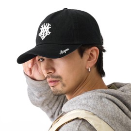 Happy Hat, Big Cap, Cotton, MQUM, Embroidered Logo, Washed Color, Hat, Men's, Large, 22.8 - 24.8 inches (58 - 63 cm), Cotton Cap-1111, Large Hat, Women's, Spring/Summer, XL, Baseball Cap, Adjustable