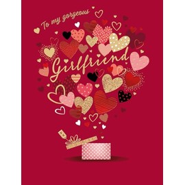Piccadilly Greetings Valentines Day Card, Gorgeous Girlfriend, Hearts - 8 x 6 inches