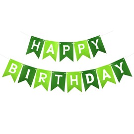 Happy Birthday Garland, Green Happy Birthday Banner, Garland Birthday, Happy Birthday Decoration, for Adults and Children Birthday Party Decoration