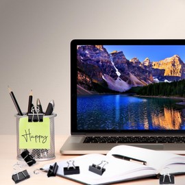 Ziamzra Pack of 100 Foldback Clips 25 mm Paper Clips Black Metal Binder Clips Mini Paper Clips Multi-Purpose Clips for Office Supplies Paper Photo Notes Home School