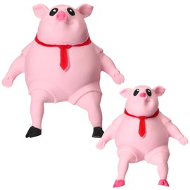 Wettarn 2 Pcs Squishy Pig Toy Pink Pig Squeeze Toys Cute Animal Anger Relief Toys Sensory Pig Toys for Adults Little Teens Anxiety Relief Autism Birthday Office, 2 Sizes