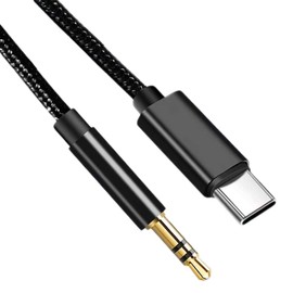 QINGRONG Braided Audio Jack Aux Cord S2O Plus 3.5 Type C to Audio Adapter Compatible with 07Honda Civic rx 2,Motorol Edge 2021 Phone, Note 10 Plus