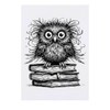 'Scruffy Book Owl' Temporary Tattoo - Water Resistant, Skin-Safe, Non-Toxic